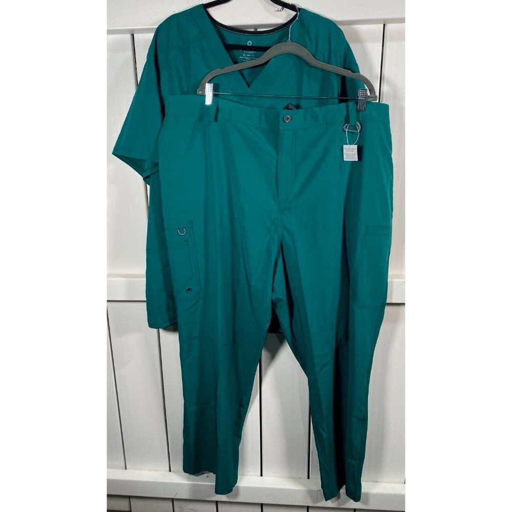 New W Tags Infinity Athletic Fit Mens Scrub Set Wrinkle Resist Stretch Green 3XL
